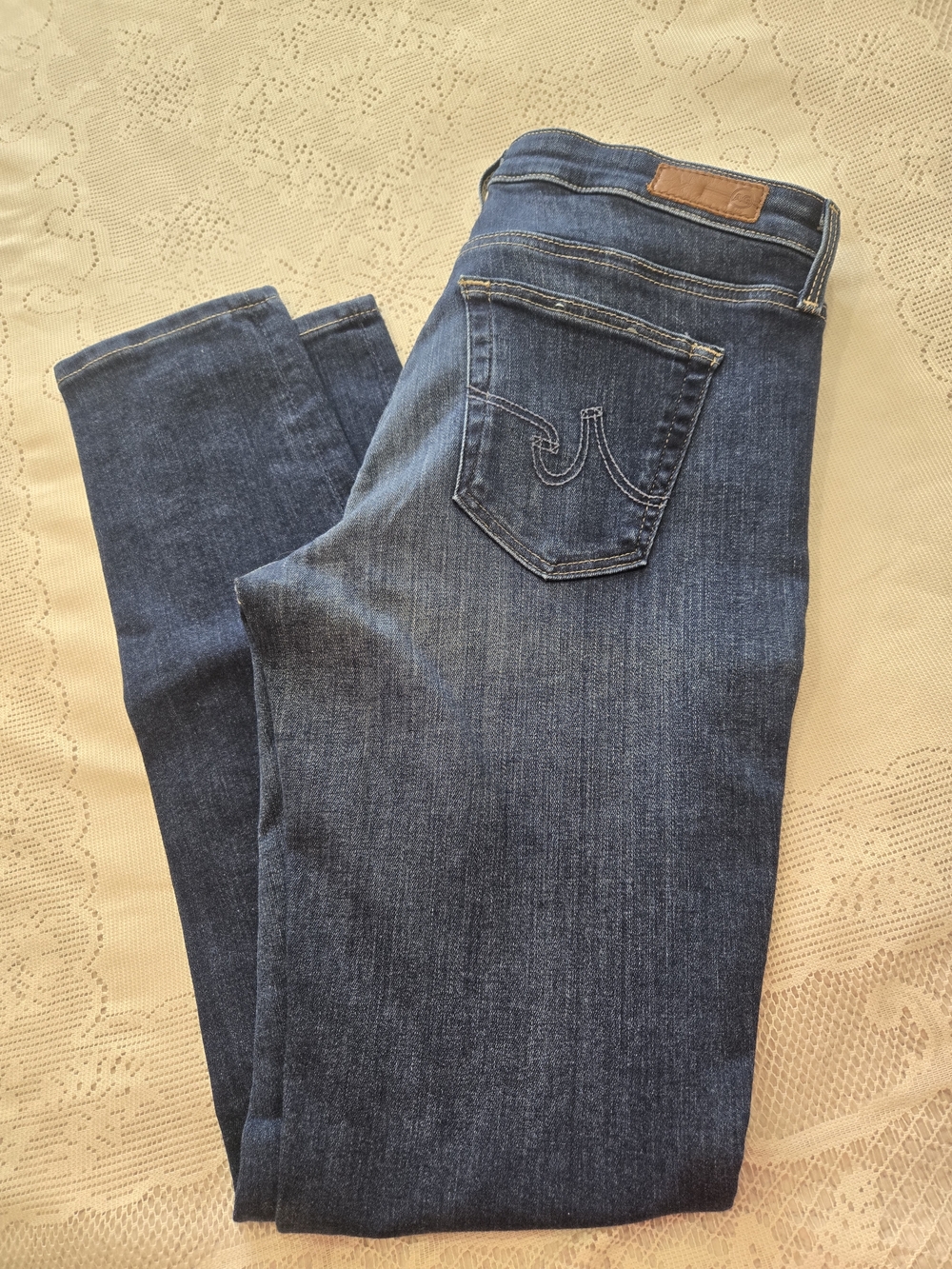 AG Adriano Goldschmied Dark Blue Skinny Jeans Sz 28R - Picture 3 of 6